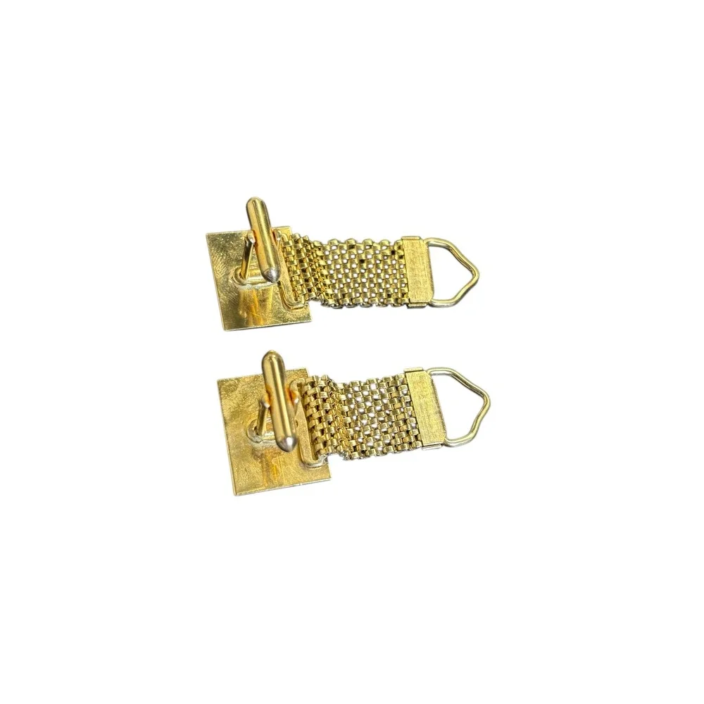 Tiger's‎ Eye Cufflinks Gold Tone Square Vintage Mens Jewelry